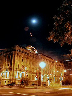 [Full moon over City Hall]