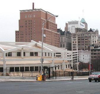 [Essex County College near downtown skyscrapers]