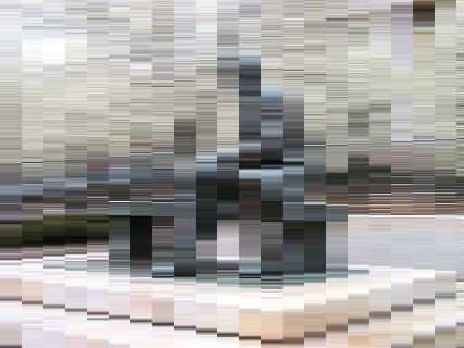 [Highly pixelated view of Lincoln statue]