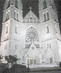 [Cathedral Basilica of the Sacred Heart at nite]