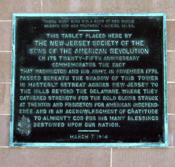 [Historic plaque about Washington's retreat]