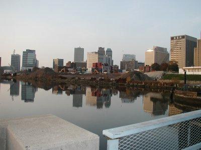 [View of Downtown Newark from Bridge St bridge]