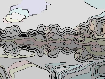 ["Contours" effect version of Bridge St view]