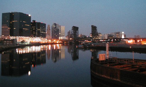 [Predawn view of Downtown from Jackson St Bridge]