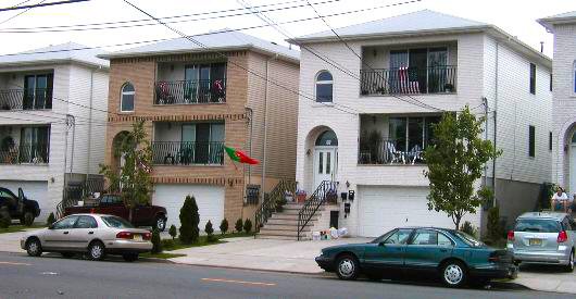 [Brick and stucco houses in The Ironbound]