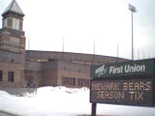 [Newark Bears' Riverfront Stadium in the winter]